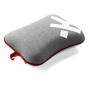SKROSS Mini Travel Pillow, Ultra Comfortable Mini Travel Pillow in Memory Foam, 100% PU, Washable Cover (Grey)