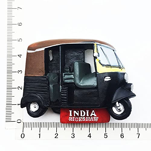 Imán decorativo redondo India 3D Tuktuk 5×7 cm miniatura 5