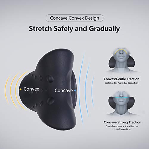 Image of Cozyhealth Neck Stretcher for Neck Pain Relief, Neck and Shoulder Relaxer Cervical Traction Device Pillow for TMJ Pain Relief and Muscle Relax, Cervical Spine Alignment Chiropractic Pillow (Black)