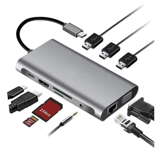 HUB USB C station accueil multiprise Type C avec Ethernet RJ45 et adaptateur HDMI 4K pour PC