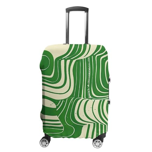 Travel Luggage Cover Elastic Suitcase Protector Anti-Scratch Washable White Line Pattern Luggage Sleeve Tsa Approved Carry on Covers Baggage Cover Fits 18-32 Inch Luggages