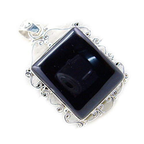 Onyx Noir Colliers Pendentif Argent 925 charms bijoux de guérison pour femmes