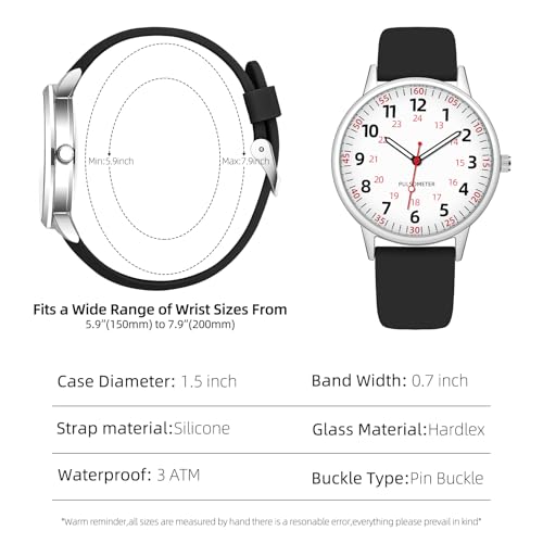 nurse watch for women waterproof analog silicone watch with second hand nursing watch