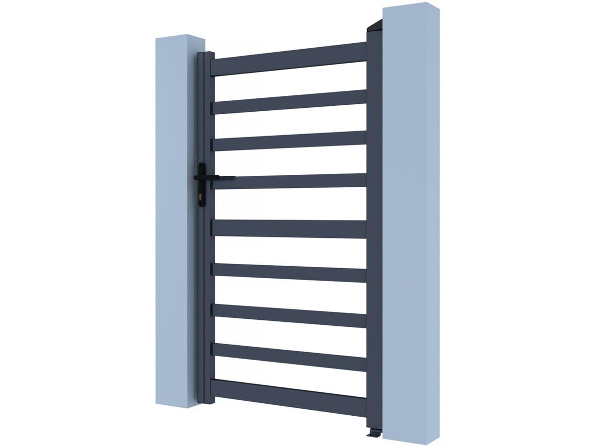 Portillon aluminium ajouré "Marius" - 100 x 140 cm - Gris