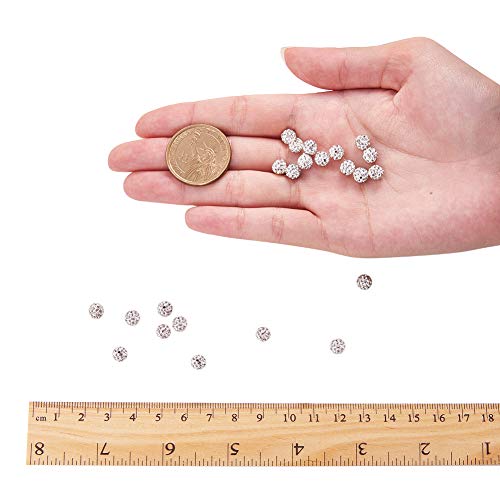 NBEADS 50 Pcs 6mm Crystal Disco Ball Beads Rhinestone Beads Jewelry Making Charms(Grade A) - Image 3