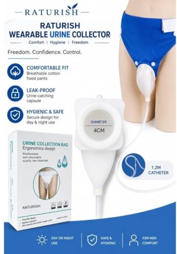 Image of Wearable Urine Collector for Men | Adjustable Reusable Soft Silicone Urine Bag | Portable & Breathable Male Urinal Drainage System | Odour-Free Design | 1000 ml & 2000 ml Bags | White /Grey /Blue | for Men