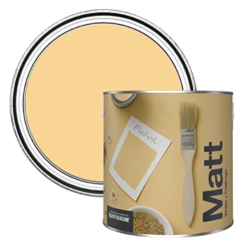 Rust-Oleum Colours Matt Emulsion Wall and Ceiling Paint - Mustard 2.5L