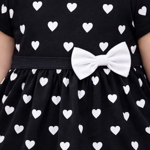 Image of Babeezworld Cotton Baby Girl Dress - Knee Length fit and Flare Dress Frock jhabla (Black; 4-5 Years)