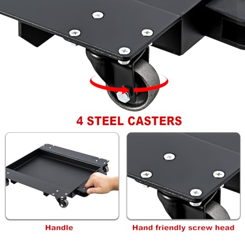 Image of CXRCY1200 LBS Motorcycle Jack with Dolly, Motorcycle Lift Scissor Jack Upgraded Dirt Bike ATV Steel Motorcycle Hoist Stand with Ratchet Wrench,Crank Handle,Thickened Rubber Pad,Wide Deck