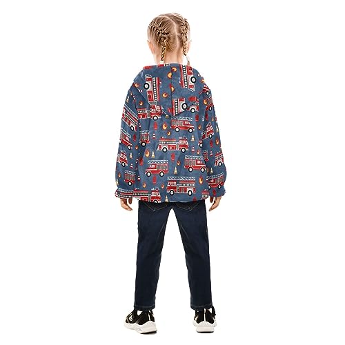 Image of Aflyko Boys Fleece Coat Blue Zip-Up Hoodie Girls Outerwear Kids Hooded Jacket