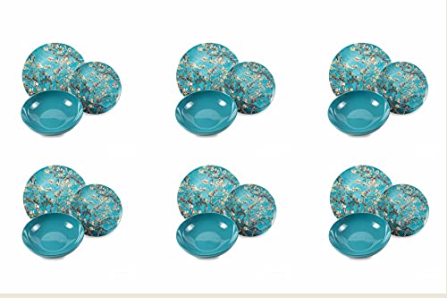 Servizio tavola 18 pezzi Chelsea Garden in porcellana decorata blu
