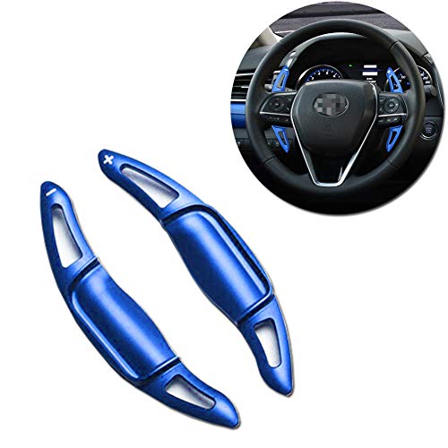 Aluminum Steering Wheel Paddle Shifter Extensions Covers For 2018 2019 2020 Toyota Camry (Blue Matte Finish)