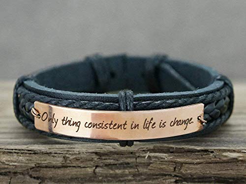 ladies personalised leather bracelet