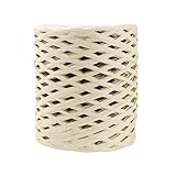 Mandala Crafts Natural Raffia Ribbon for Gift Wrapping Ribbon - 100 Yds Raffia Natural Ribbon Bulk Packing Ribbon Raffia String - Twisted Paper Ribbon for Crafts Weaving