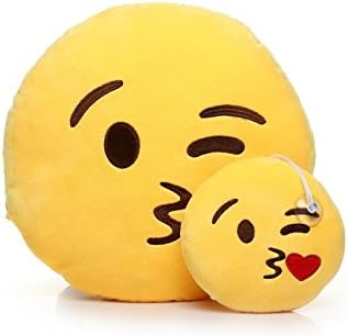 Ignislife Pair of Cute Emoji Pillows Flykiss Plush Toys Throw Pillows 14 x 14 Inch
