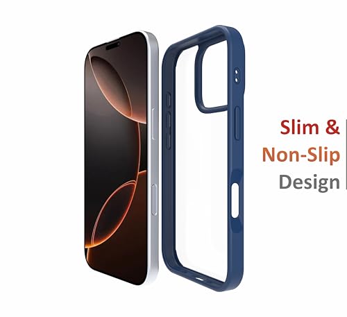 Image of for iPhone Case 16 Pro, [Anti-Yellowing Technology] [Military Grade Drop Protection] Shockproof Slim Hybrid Phone Case for iPhone 16 Pro- Indigo Blue