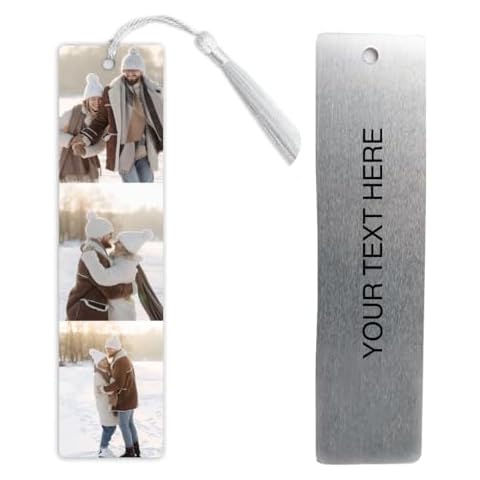 Custom Metal Bookmark with Personalized Photo and Text (3 Images) Cover