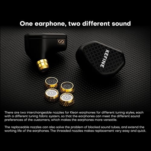 Image of HiFiGo Kefine Klean High-Fidelity Earphones, 10mm DLC Dynamic Driver IEM Earbuds with Interchangeable Nozzles and Dual-Cavity Structure (Klean)