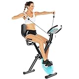 【Neues APP Heimtrainer Fahrrad Release】 Dieses klappbare Heimtrainer verfügt über 3 Modi - vollständig zusammengeklappt, aufrecht und liegerad. Mit einem Hebelzug lässt es sich leicht von einem aufrecht stehenden Fahrrad in ein Liegerad verwandeln. Die kostenlose APP simulierte Spielszene, mehr Spaß zu erleben. Es lässt Ihnen die heutigen Fitnessziele unbewusst erreichen. Sie können auch mit Ihren Freunden spielen, um motiviert zu bleiben.