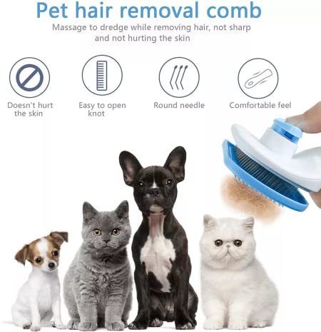 Slicker Dog Brush Cat Hair Brush Pet Grooming Non slip Handle Self Cleaning Daily Use to Clean Loose Fur Medium Long Hair - Image 4