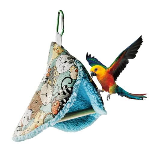 Warm Bird Nest - Winter Hanging Hammock, Cozy Finch Cage With Perch, Parrot Habitat Shelter, Soft Cave Tent, Comfortable Snuggle