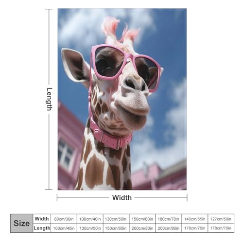 Couverture girafe moelleuse et chaude pour canapé 140x180cm
