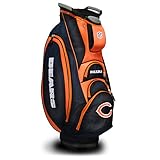 Team Golf NFL Chicago Bears Victory Golf Cartbag, 10-Fach Top mit integriertem Dual-Griff & externer Putterbrunne, Kühltasche, gepolsterter Gurt, Schirmhalter & Abnehmbarer Regenhaube