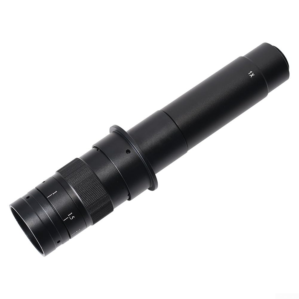 Lente de zoom de cámara de microscopio con montura C con enfoque manual y aumento óptico de 0.7X-4.5X para observación científica (180X)