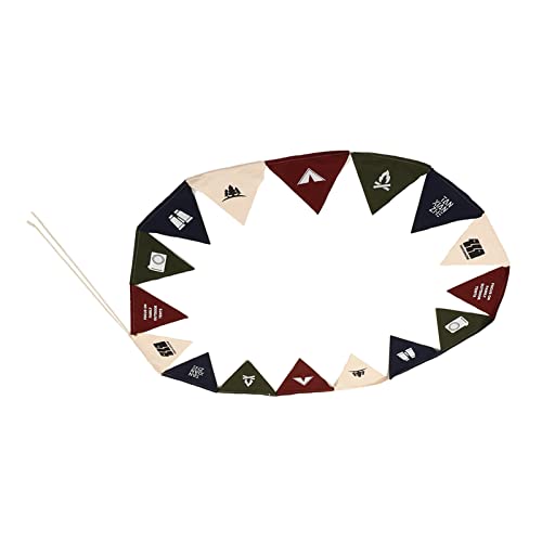 Bunting de Acampamento, Decoração de Banner Triangular Pequeno e Portátil, Estilo retrô, à Prova d'