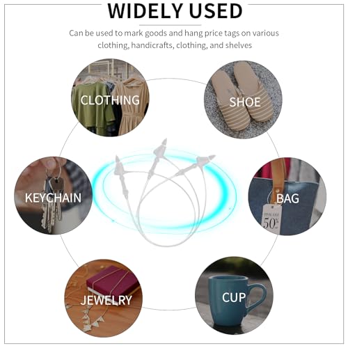 1000 Stück Kunststoff-Verschluss, Sicherheitsfäden für Etiketten Sicherheits-Schmuckanhänger Stifte für Preisauszeichnung transparente Preisschilder Schlaufe für Kleidung Preisschild-Anzeige