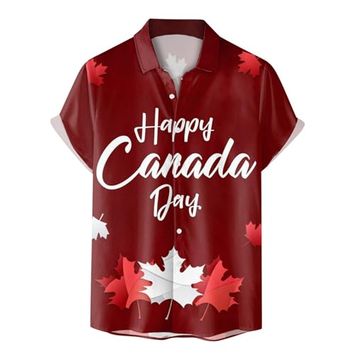 Chemise de fête canadienne hommes à manches courtes pour été
