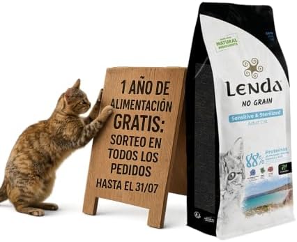 Lenda Gato Sensitive & Sterilized 2Kg - Pienso para Gatos Adultos Esterilizados o con Tendencia a Engordar | Comida para Gatos con Alergias o Intolerancias Alimentarias | Pienso Hipoalergénico