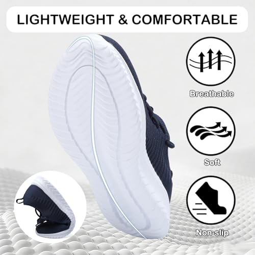 Chaussures de course pour homme bleu taille 39 baskets de sport légères - 3
