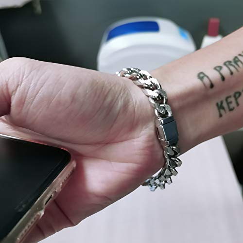 Fashion Men Silver Jewelry Classic Bracelet 100% 925 Sterling Silver Exquisite Carving Totem Bracelet 10 MM 7-10 inches Italy Design Cuban Chain Gifts4