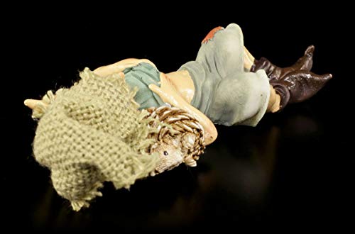 Figurine pixie kobold avec hérisson : nain de jardin et gnome déco - 3