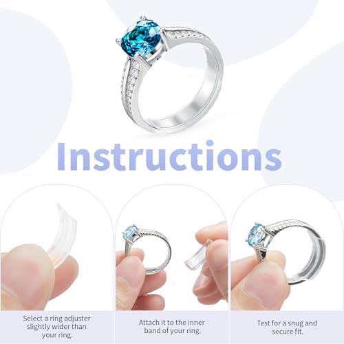 Ring Sizers for Loose Rings - 8 Pack Invisible Guards Resizer for Men and Women, Use 8 Width Sizes Easy-Clip Ring Adjuster, Spacers & Tighteners, Fit Almost Any Rings, Fits Bands Width to 1-8mm by Syofbt - Used condition - Image 3