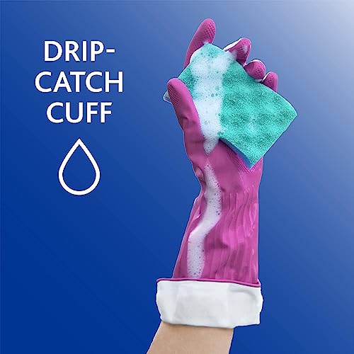 Image of O-Cedar Multi-Use Scrunge Scrub Sponge (6 CT) with Playtex Living Reuseable Rubber Cleaning Gloves (Medium, 3 Pairs)
