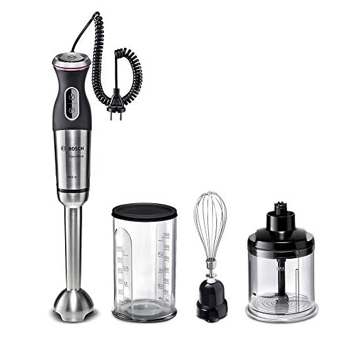 Bosch MSM88160 MaxoMixx Batidora de mano con accesorios, 800 W, color negro antracita