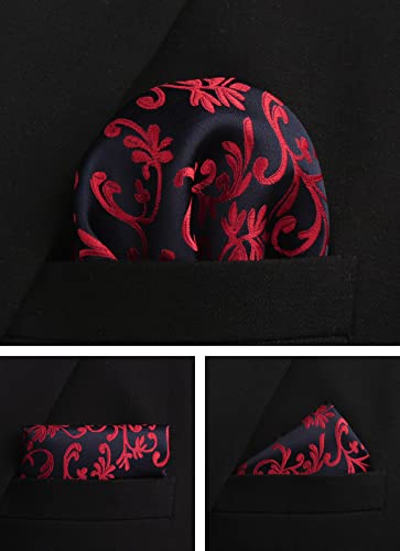 Image of Paisley Floral Mens Tie Formal Necktie Pocket Squares Ties Clips Cufflinks Classic for Men Set