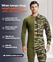 Mens Thermal Underwear Long Johns Set Cold Weather Hunting Base Layer — image 4