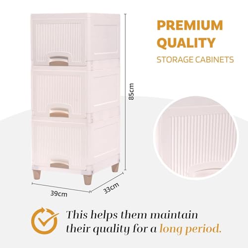 Image of Novatic Plastic Cabinet Mobile File Cabinets /for Office Organiser, White
