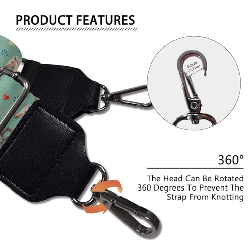 Image of Flower Horse Wide Bag Straps Replacement Crossbody Guitar Straps for Handbags /Purses /Messenger /Duffel Bags Backpack Straps Replacement Adjustable Length from 30 inch to 50.3 inch