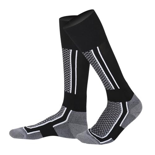 Mikiuly Calcetines de Esquí Térmicos, Calcetines Hombre Invierno, Calcetines Altos De Compresión Para Snowboard Calcetines Termicos Frio Extremo Gruesos Hasta La Rodilla Para Clima Frío Talla 39-45