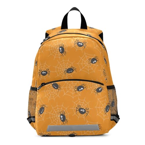 Toddler Backpack Halloween Spider Web Mini School Bag Boys/Girls Cute Small Schoolbag Kindergarten Pre School Bags with Chest Strap