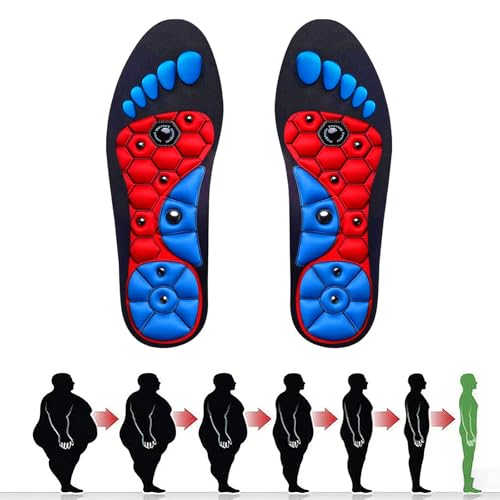 Magnetische Einlegesohlen, 1 Paar Magnetische Massage Gel Einlegesohlen, Akupressur Einlegesohlen Herrn Damen, Reflexologie Korrektur Fußbett Neutralisiert Belastungen Ferse Fußgewölbe(Schwarz, 40-43)