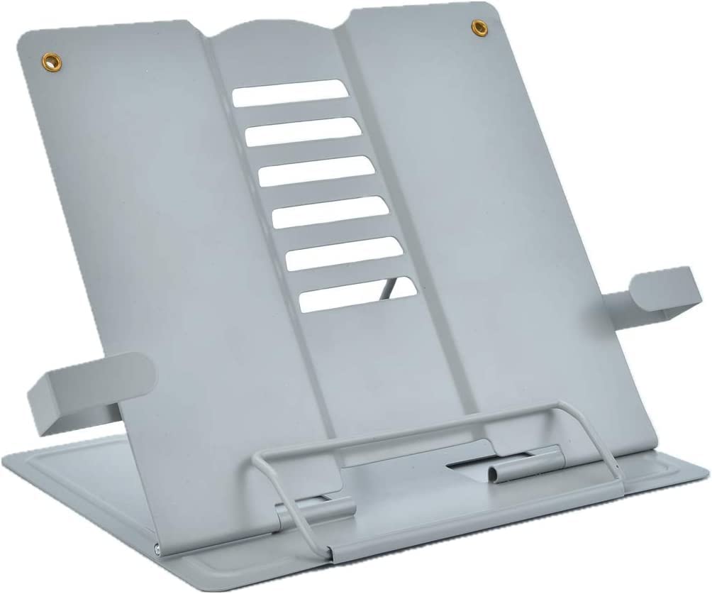 NEAR STOP Book Stand for Reading, Adjustable Reading Rest Holder, Portable Adjustable Reading Rest Holder Cookbook Document Holder for Home Office School (1 PCS) (Grey)