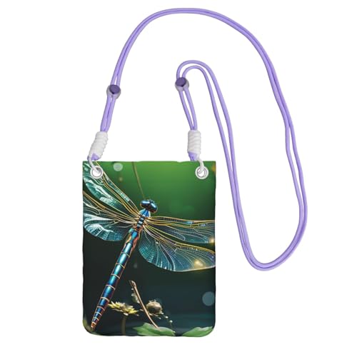 Pochette voyage verte libellule et sac à main bandoulière femme