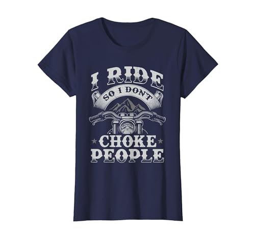 Funny Motorcycle Lover Graphic Women Men Motorbike Rider T-Shirt, Women, Navy Blue, X-Small