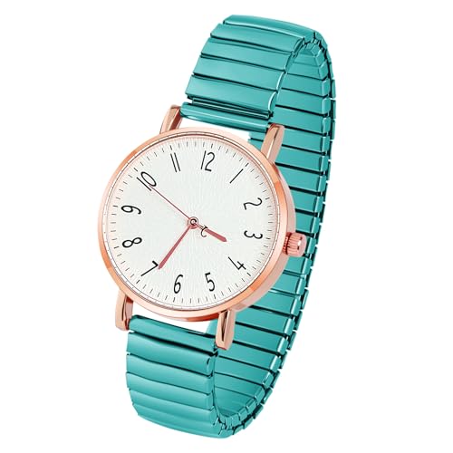 AOOSU Orologio Analogico, Orologio Elastico con Cinturino in Metallo, Orologios