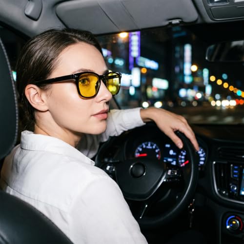 Image of Night Night Glasses Polarized for Women Men (2 Pack) | Nighttime Vision Glasses with Yellow Lens Anti Glare